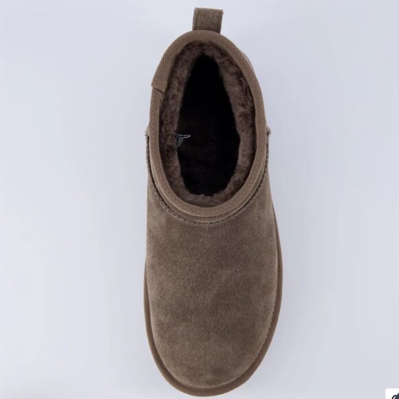 NEW CUSHIONAIRE Suede Hippy Platform Lined Booties  Chocolate for women 1025 4m2 - Picture 6 of 8